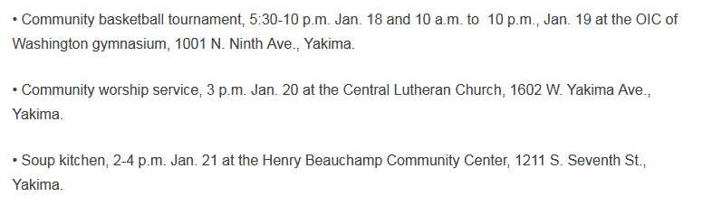 Day of Service Events