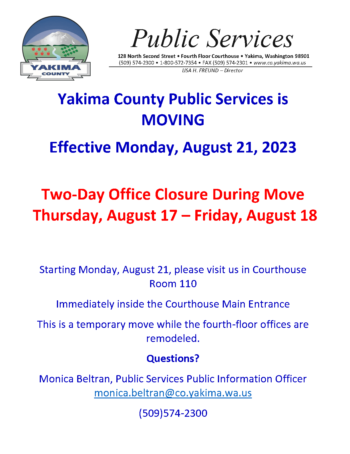 PS Closure-Moving-Web Lobby and signage