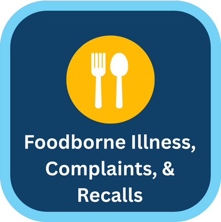 foodborne illness, compliants, and recalls button